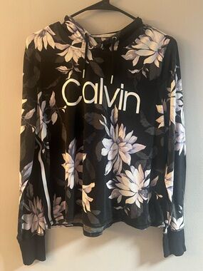 Calvin Klein Performance Black and White Floral Hoodie